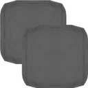 FLYMEI Patio Cushion Covers 24x24x4 Waterproof Outdoor Cushion Cover Replacement 2Packs Outdoor Seat Cushion Slipcover for Rattan Chair Sofa, Dark Grey
