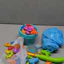 Pool Fishing Toys Games, Water Table Bathtub Toy with Inflatable Pool Pole Rod Net Plastic Floating Fish, Birthday Gifts for Kids Age 3 4 5 6 Year Old,Kids Outdoor Toys