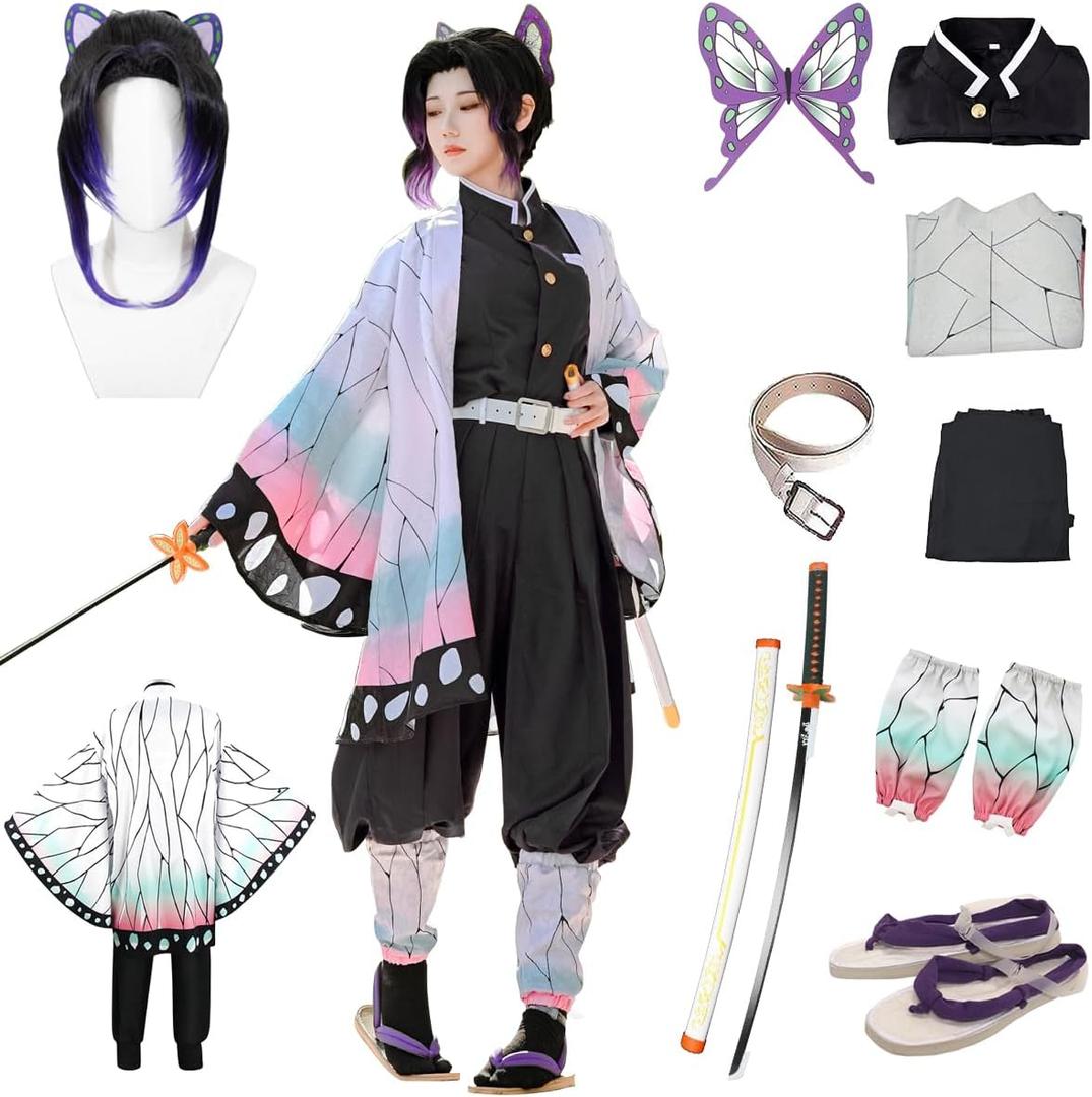 Cosplay Costume Anime Costume Kimono Hallowee Cloak Robe Sword Slippers Wig Set Large
