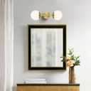 KoKo&Yukina Mid Century Modern Bathroom Lights Gold Vanity Light Fixtures Globe Sconce 2-Light Bathroom Gold Vanity Light Mid Century Glass Globe Wall Lights