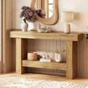 55 Inch Farmhouse Console Table,Wooden Rectangular Sofa Table Behind The Couch,Industrial Entryway Tables with Storage for Living Room,Entrance,Hallway (Grayish Brown)