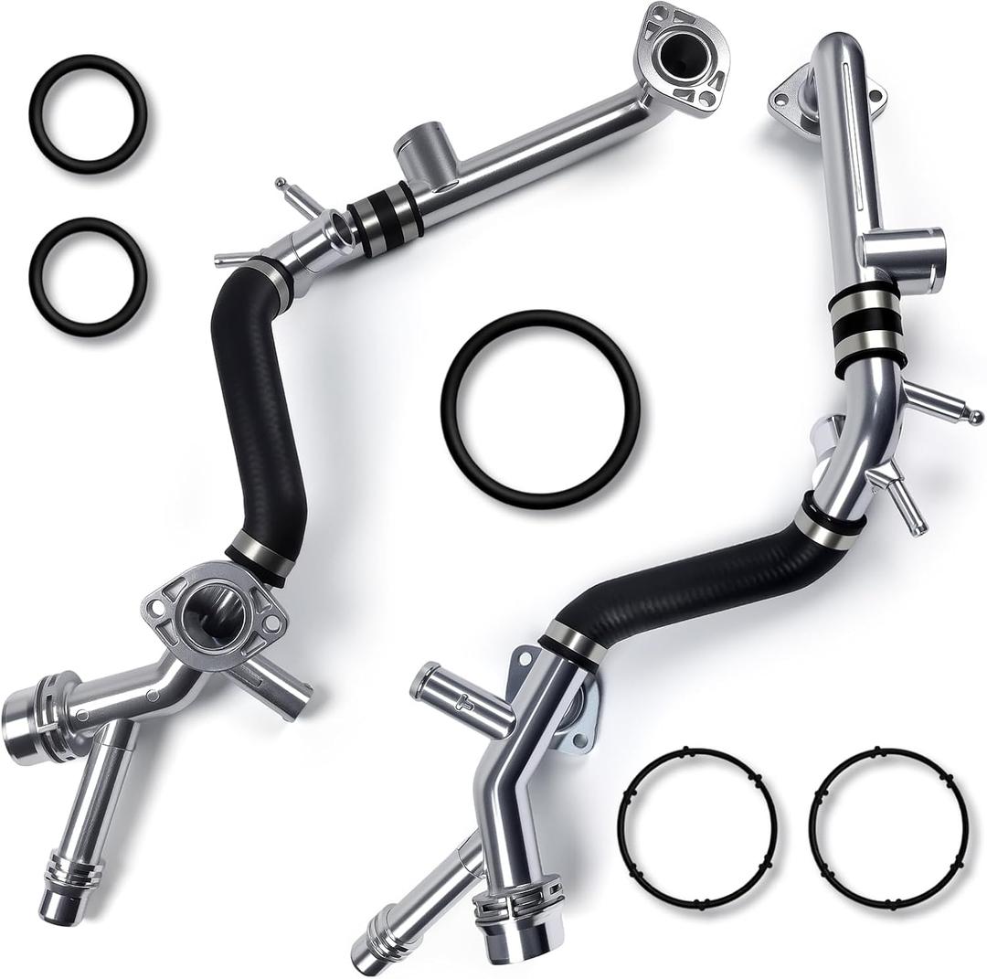 Upgrade aluminum engine coolant,radiator pipes and water pipes.Compatible with,Audi A4 2005-2008, A4 Quattro 2005-2009, A6 2006-2011, A6 Quattro 2005-2009 3.0L-3.2L Replace Number 06E121045E