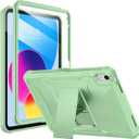 Soke Case for iPad (A16) 11th Generation 11-inch 2025, iPad 10th Generation 10.9-inch 2022, with Built-in Screen Protector and Kickstand, Rugged Full Body Protective Cover - Matcha Green