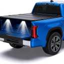 4.6FT Hard Tri-Fold Truck Bed Tonneau Cover with Lamps Replacement for Ford Maverick 2022 2023 2024 2025 Waterproof Truck Bed with Built-in Led Light