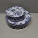 60PCS Blue Floral Plates Disposable - Blue Plastic Plates - Blue and White Plate Include 30 Dinner & 30 Dessert Plates for Bridal Birthday Wedding Spring Party Decorative