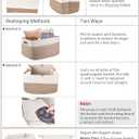 Mkono Woven Storage Basket, Cube Cotton Rope Basket for Shelves, Clothes, Toys, Towels, Books, Rectangle Bin with Handles for Organizing, Decorative Gift, 13'' x 10'' x 9'', Brown and White (1 Pack)