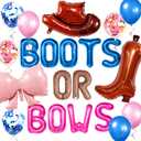 Boots or Bows Gender Reveal Party Decorations,Boots or Bows balloons decoration Arch Kit Cowgirl Gender Reveal Decorations for Cowboy party