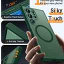 CANSHN Designed for Samsung Galaxy S22 Ultra Case [Full Camera Protection] [Compatible with MagSafe] Translucent Matte Shockproof Protective Phone Cover 6.8 Inch - Deep Green