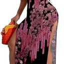 SUZONANA Sexy Maxi Dresses for Curvy Women Off Shoulder Formal Church Outfits Long Sleeve Dresses 2XL