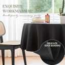 BYDOLL Table Cloth Round 60 Inch Fits Max50 Inch Diameter Top,4 Pack Black Washable Outdoor Winkle and Stain Resistant Spillproof Polyester Tablecloth for Round Tables Party Cover