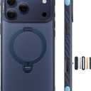 TORRAS Q3 Rugged for iPhone 17 Pro Case with 360 Rotating Magnetic Stand, Fit for MagSafe, 16FT Mil-Grade Drop Protection, Side Anti-Slip Grip, Camera Control Button, Microfiber Lining, Deep Blue