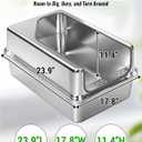PETNF All Metal Cat Litter Box - All Stainless Steel Litter Box, Odor-Free Large Capacity with Included Litter Scoop, Leak-Proof High-Sided, Easy-to-Maintain for Big Cats & Multi-Cat Homes (1 Pack)