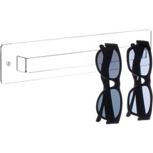MyGift 13 Inch Premium Clear Acrylic Sunglasses Holder Wall Mounted Organizer Rack, Decorative Entryway Hanging Eyewear Display for Shades Reading Glasses Jewelry