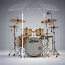 Portable Drum Shield | 3 Panels 2ft x 5ft w/Deflectors | Converts to 2ft x 6ft | Factory-Installed Full-Length Stainless Steel Hinges | Acrylic Drum Sound Barrier | Cage for Church (3 Panels w/Defl.)