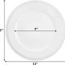 Okllen 12 Pack Plastic Round Charger Plates, 13" Dinner Chargers Decorative Plates with Beaded Rim, Embossed Charger Serving Plates for Wedding, Catering Event, Tabletop Decor, White
