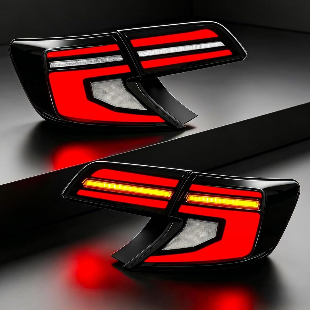 OEM-Style Full LED Tail Lights Compatible with 2012-2014 Toyota Camry XV50 L/LE/XLE & Hybrid LE/XLE, Rear Lamp Assembly with Start-Up Animation, Sequential Turn Signals, Enhanced Visibility