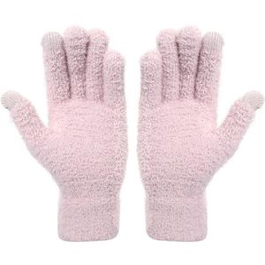 Heat Logic Women Winter Knitted Gloves| Soft, Warm & Touchscreen Compatible for Cold Weather, Outdoor and Indoor Activities (Pink - Thermal Knit)