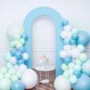 Babenest 7.2Ft Spandex Open Arch Backdrop, Fitted Double-Sided U-Shaped Wedding Arch, Round Top Chiara Stand Cover for Ceremony, Baby Shower, Birthday Party Decoration (Baby Blue)