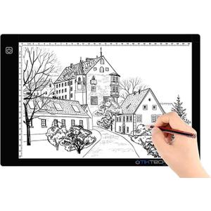 A4 Ultra-Thin Portable LED tracing Light Box Dimmable Brightness LED Art Tracing Pad for Artist Drawing Sketching Animation Stencilling and 5d Diamond Painting (Black, A4)