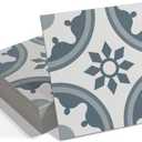 16-Pack Peel and Stick Floor and Wall Tile for Kitchen Bathroom, 9" x 9" Stone Composite Self Adhesive Vinyl Flooring Patterned Blue Waterproof Backsplash Tile, Covers 9.12 Sq Ft. 