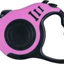 Retractable Dog Leash 10ft, Tangle-Free Expandable Leash for Small Dogs Up to 22lbs, Easy-Adjust Lock & Anti-Slip Handle for Safe Walks (Pink)