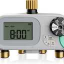 QUOBAS 4 Zone Water Timer, Programmable Sprinkler Timer for Garden Hose with Rain Delay/Manual/Automatic Irrigation System, Outdoor Watering Timer for Lawn, Yard, Garden, Pool