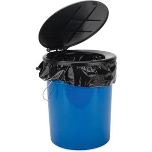 Camco Portable Toilet Bucket with Seat & Lid  5-Gallon Camping Toilet with Bag Liners & Carry Handle  Lightweight, Easy to Clean, Durable  Ideal for Outdoor, RV, Hunting & Emergency Use (41549)
