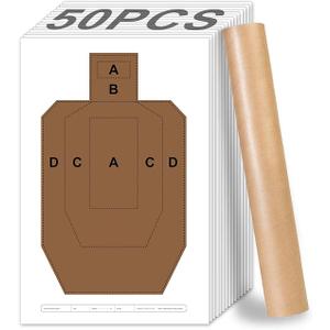 50-Pack 23" x 35" Practice Paper Targets - Crease-Free Rolled Packaging Heavy-Duty 100g Paper Silhouette Shooting Targets Pistol, Rifle, Handgun, Shotgun Shooting Range Training Practice