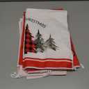 Geyoga 6 Pcs Merry Christmas Kitchen Towels Buffalo Plaid Xmas Tree Dish Towels Hand Towel Tea Towel Absorbent Soft Drying Cloth for Holiday Housewarming Gifts, 16x24 Inch(Red White)