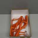 Elisabet Tang Womens Square Toe Heeled Sandals,4.3 inch Square Toe Thong Strappy Ankle Strap Stiletto Heel Sandals Wedding Dress Party Shoes Orange Size 7