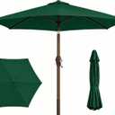 Patio Kingdom 7.5ft Patio Umbrella, Outdoor Table Market Umbrella with Smooth Crank Lift, 6 Windproof Fiberglass Ribs, UPF50+ UV Protection for Deck, Pool, Garden and Backyard, Dark Green