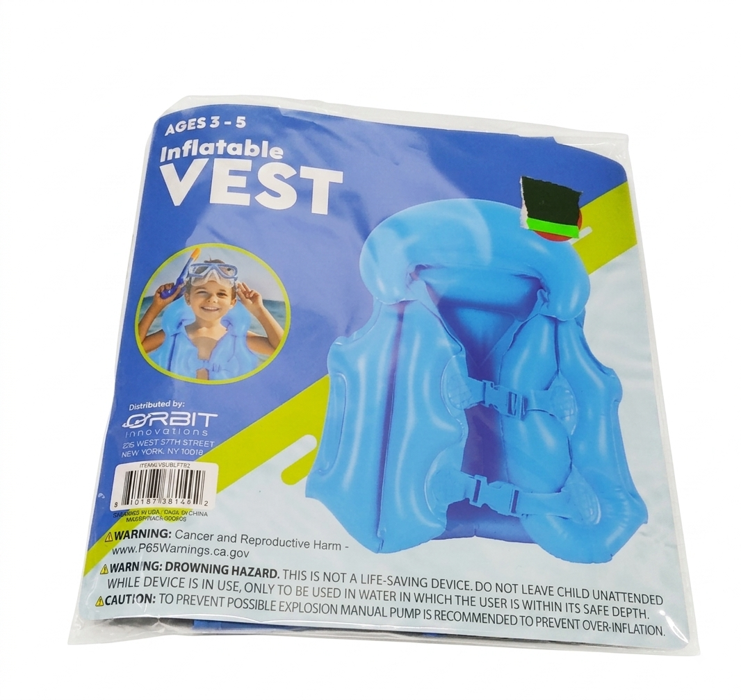 Inflatable Life Vest Ages 3-5 Pack Of 2