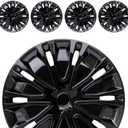 Hubcaps  Replacement for Steel Wheel（Non-Alloy） Snap-on Set of 4 | Stylish Durable R16 Universal-fit Wheel Cover Hub Caps Iron Rims Tire Cap Upgrade Your Cars Trucks Sedans SUV Vans，Black