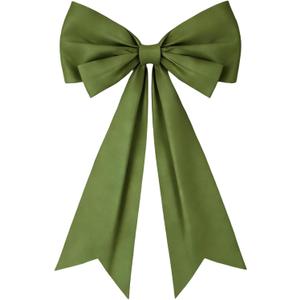 1 Pcs Large Olive Green Coquette Bow For Backdrop 27.6 X 21.7 Inches Big Bows Room Wall Decor Giant Ribbon Tie Hanging Gift for Birthday Bachelorette Party Girl Baby Shower Bridal Shower Wedding