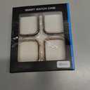 2 x 4 Pack Luxury Bumper Case for Apple Watch Series 7, Hard PC Protector 41mm iWatch Cover Frame Smartwatch Accessories (Black*2+White*2)