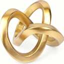 Knot Geometric Sculpture Decor,Mid Century Modern Abstract Figurines,Home Decor Statue,Bookcase Decor,Decorative Accents for Living Room, Coffee Table, Office Desktop, Shelf (Gold)