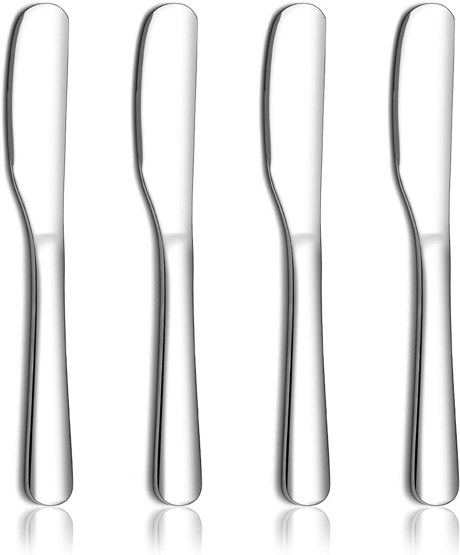 Homquen Stainless Steel Butter Knife, Butter Spreader, Butter Knives, Butter Spreader Knife for Kitchen Restaurant Party, Kitchen Gadgets, Set of 4