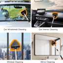 11pcs Windshield Cleaner Tool, Car Window Cleaning Wash Kit with 6 Reusable Microfiber Pads 2 Spray Bottles and Extendable Handles Auto Glass Wiper Kit, Orange