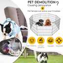 FDW 24 Inch Dog Pen 8 Panel Dog Playpen Indoor Outdoor Metal Puppy Pet Fence Portable Folding Animal Exercise Fence,Black