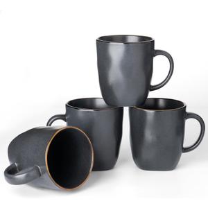 famiware Coffee Mugs Set of 4, Ocean Square 13oz Coffee Cup Set with Handle for Cocoa, Milk, Hot Chocolate, Tea, Water, Stoneware Cups for Kitchen, Microwave and Dishwasher Safe, Matte Black famiware Coffee Mugs Set of 4, Ocean Square 13oz Coffee Cup Set with Handle for Cocoa, Milk, Hot Chocolate, Tea, Water, Stoneware Cups for Kitchen, Microwave and Dishwasher Safe, Matte Black