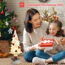 Acrylic Christmas Tree for Night Light, Mini Christmas Tree Light Up Tabletop Xmas Crystal Tree Decor with Home Decor Battery Powered LED Lights for Tabletop, Centerpieces, Kitchen, Gift, Indoor (1ft 1in)