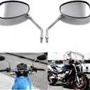 10MM Chrome Motorcycle Handlebar Rearview Side Mirrors for Sports Bike Cruiser Chopper Dirt Bike Scooter (Chrome)