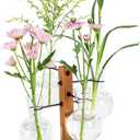 Plant Propagation Station, Plant Terrarium with Wood Stand for Hydroponics Plants, Home Office Garden Decor Planter, Plant Lover Gifts - 4 Bulb Glass Vases (Small)