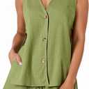 Tankaneo Womens Summer Vacation Outfits Beach Travel Cruise Resort Wear 2 Piece Short Sets Casual Tank Tops and Shorts (Green, Medium)
