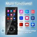 90GB MP3 Player with Bluetooth 5.3, Music Player with 2 TF Card Slots, 2.4" Color Screen, Touch Buttons, MP3 Player for Kids Built-in Speaker, HiFi Sound, Supports up to 256GB, Earphones Included