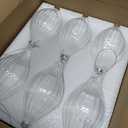 Sumind 6 Pcs 5.8" Glass Christmas Ornaments Hand Blown Glass Ornaments Crystal Balls DIY Clear Hanging Decorations with Metal Hook for Winter Xmas Tree Window Elegant Luxury Decor Gift(Stripe Style)