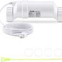 VEVOR Salt Cell Chlorinator Fits for Hayward W3T-Cell-3 (T3), Pool Cell Salt Water System for In-Ground Swimming Pools up to 15000 Gallons, 15 ft Power Line, White