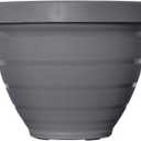 The HC Companies Rings Flower Planter - Self Watering Plant Pots for Herbs & More - Round Lightweight Outdoor & Indoor Planter (10" Gray, Pack of 1)