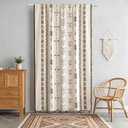Coral Fish Boho Curtains with Ethnic Print & Decorative Fringe Floor-Length Bohemian Cotton Curtain for Tall Windows & Sliding Doors with Light-Filtering & Privacy, Rod Pocket, 59x96 Inches, 1 Panel