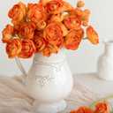 Ling's moment Ranunculus Artificial Flower, Faux Silk Mini Ranunculus Flowers for DIY Bouquet, Bulk Fake Wedding Filler Flowers for Centerpieces Arrangements Bridal Shower Decorations, Citrus Orange